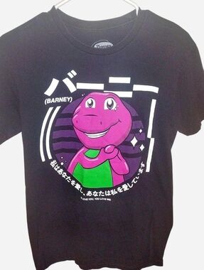 Barney Anime Style Black Tee